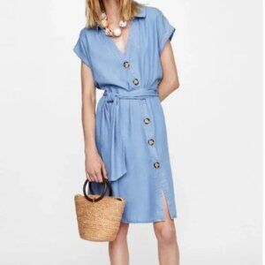 Zara Denim Belted Dress